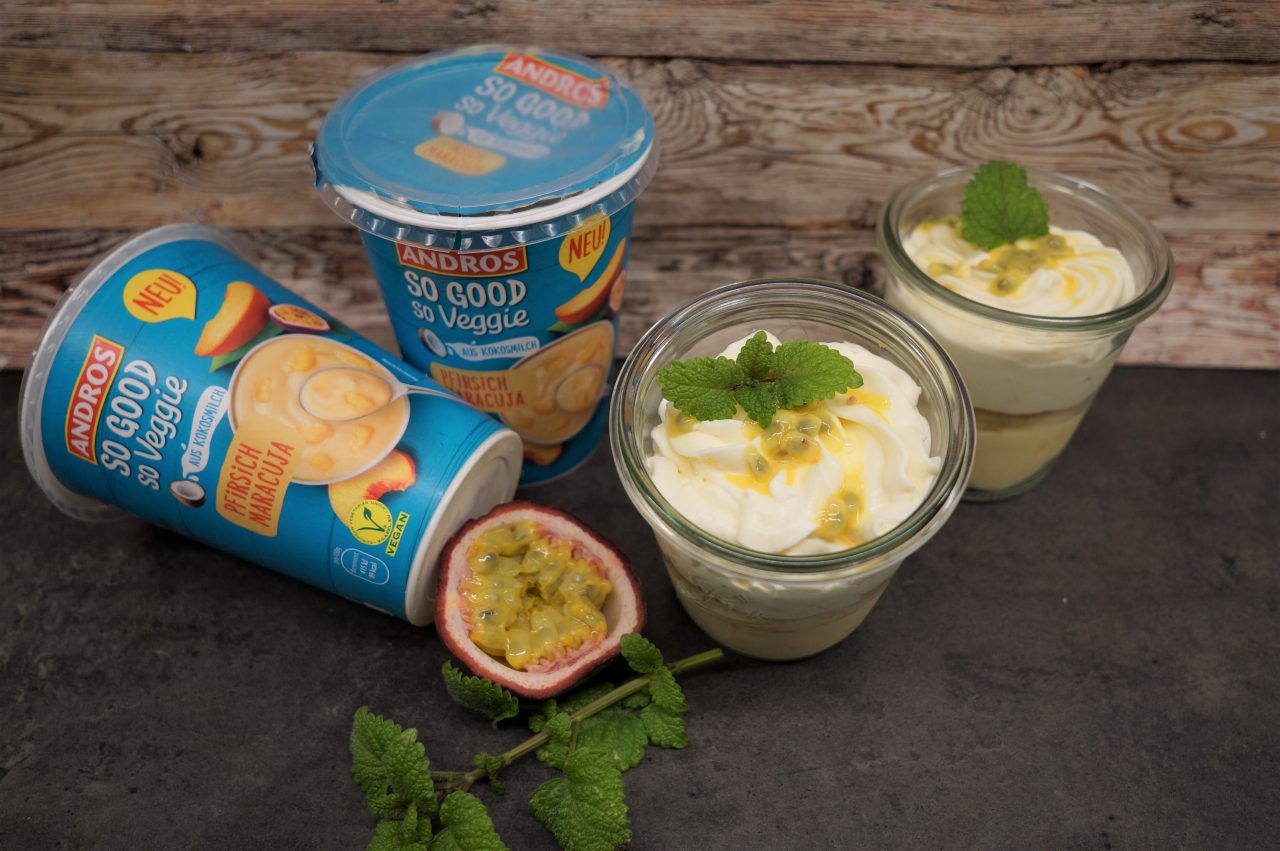 Pfirsich-Maracuja Dessert – laktosefrei Pfirsich-Maracuja Dessert – laktosefrei