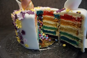 Einhorntorte von Innen