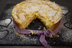 Streuselkuchen mit Vanillepudding